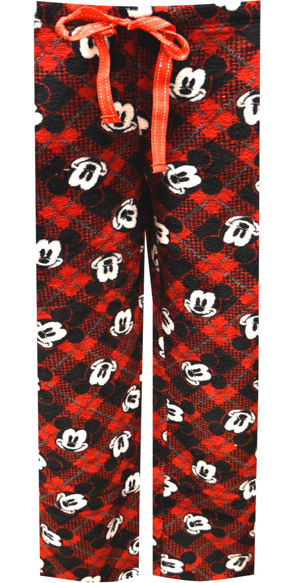 Disney Mickey Mouse Red Argyle Plush Lounge Pants
