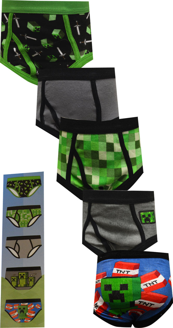 Minecraft Creeper Pack 100% Cotton Briefs