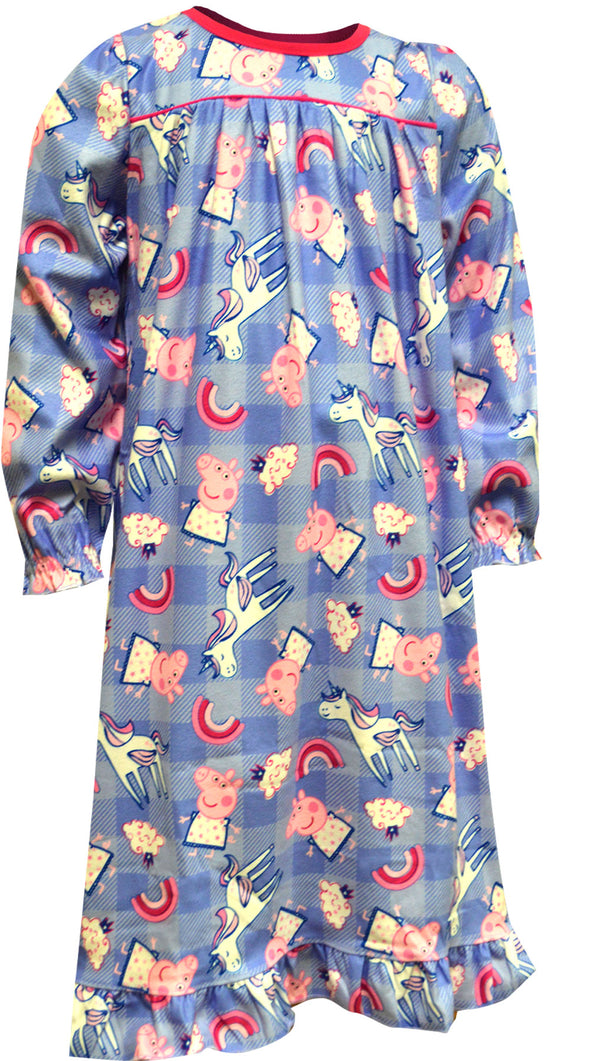 Peppa Pig Unicorns and Rainbows Flannel Toddler Nightgown
