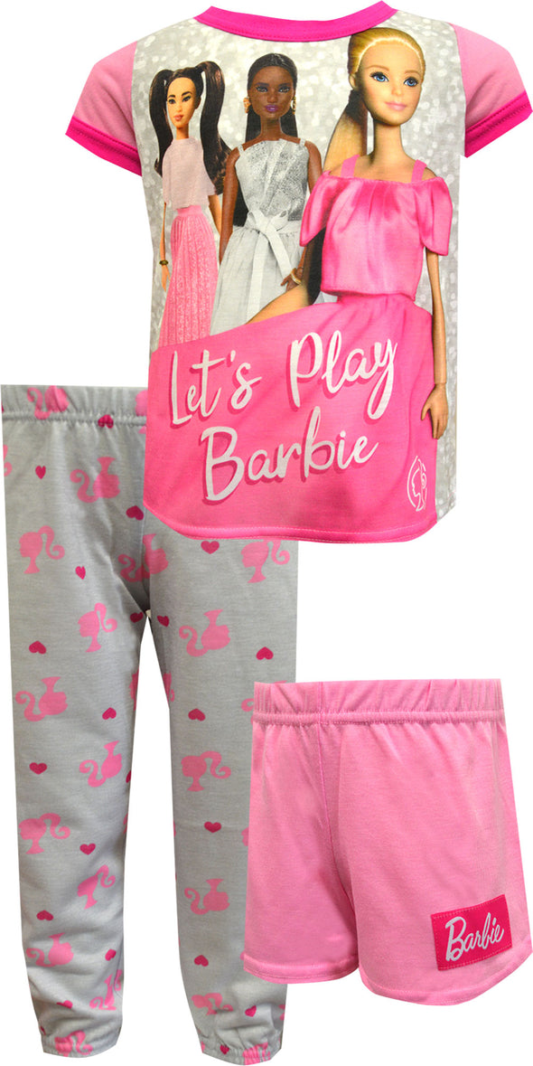 Barbie Let's Play 3 Piece Pajamas