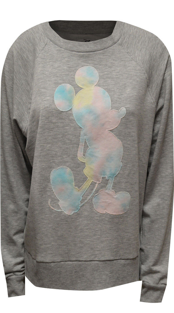 Disney's Mickey Mouse Pastel Tie Dye Mickey Ladies Sweatshirt