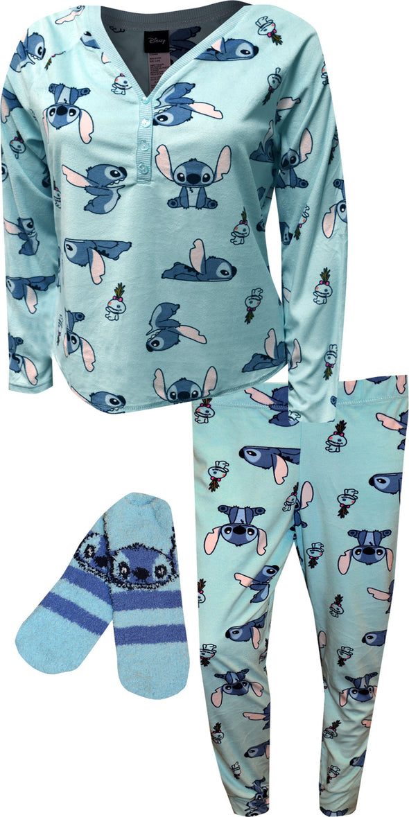 Disney's Lilo and Stitch Luxurious Velour Pajama with Socks