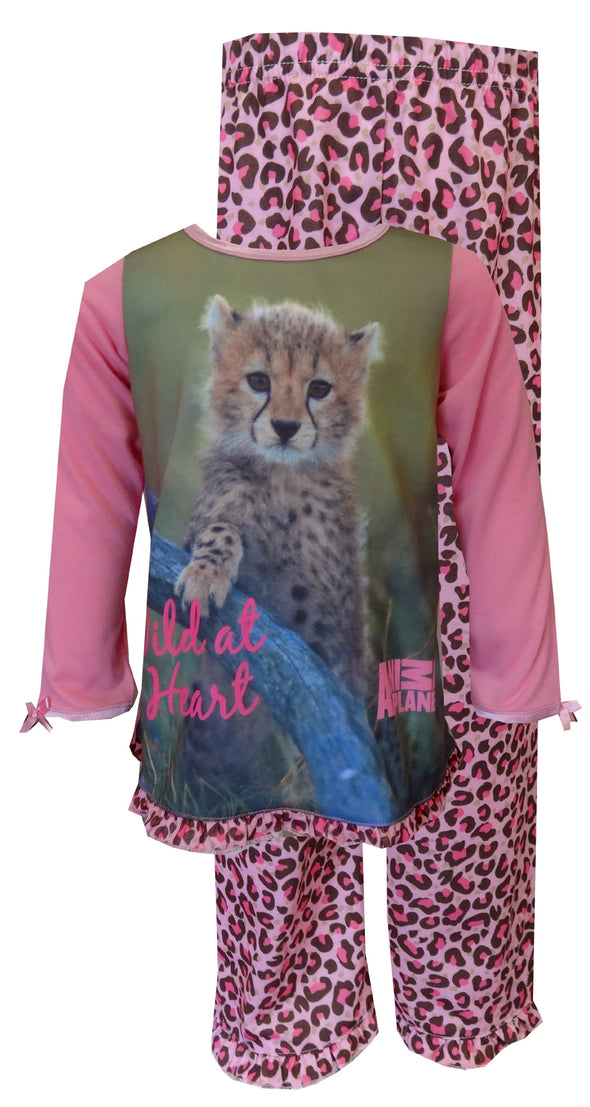 Cheetah Animal Lover Ruffled Toddler Pajama